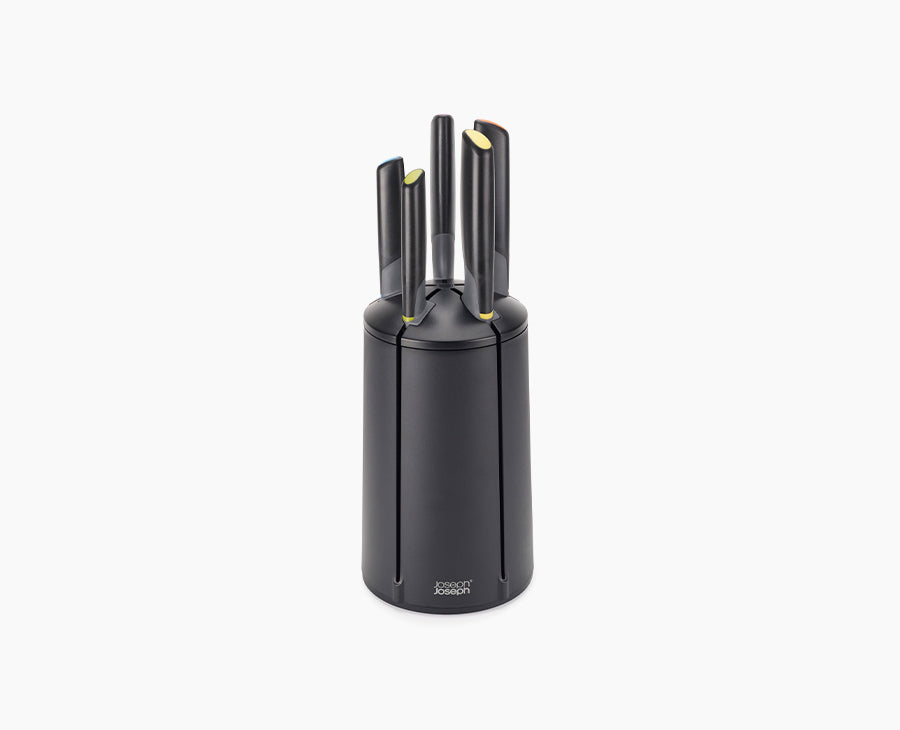 Joseph Joseph Elevate 5-piece multicolour knife set in rotating carousel block