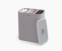 Joseph Joseph Tota Trio 90L grey laundry separation basket with lid removed