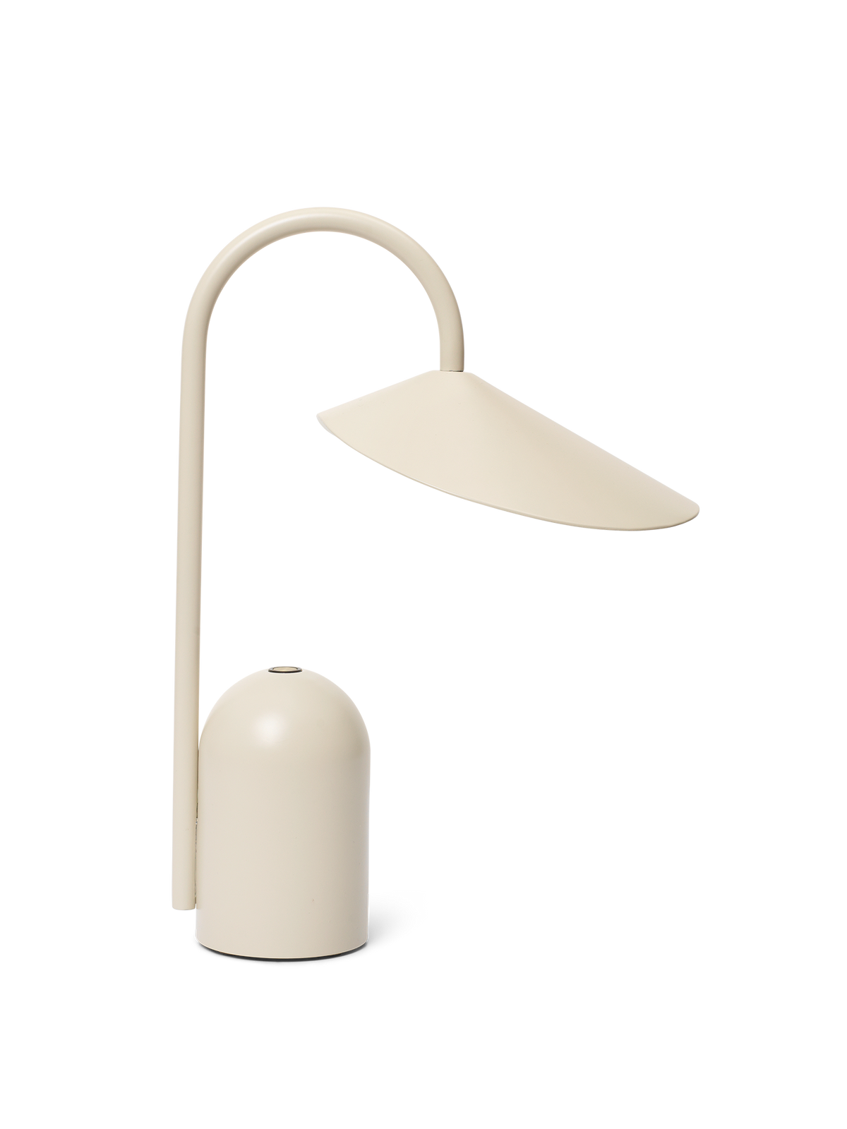 ferm LIVING Arum portable lamp in cashmere beige on a neutral background