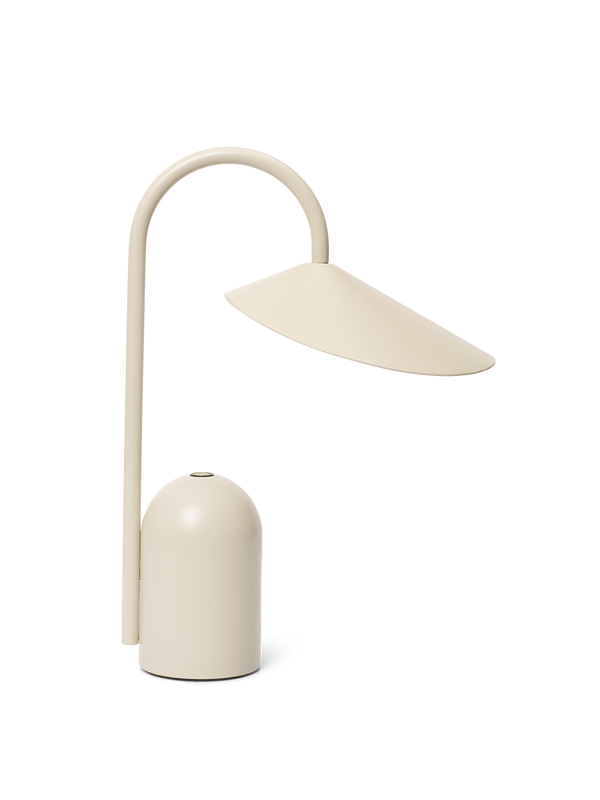 ferm LIVING Arum portable lamp in cashmere beige on a neutral background