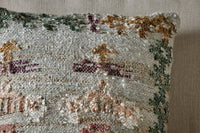 Corner detail of the Dantri cushion cover's floral weave