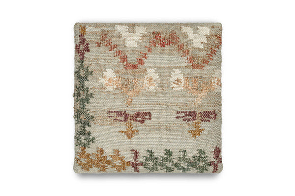 Nkuku Dantri soft grey jute and cotton cushion cover, 50 x 50cm, on white background