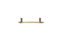 Nkuku Ibo small reclaimed wood and iron shelf, front view on white background