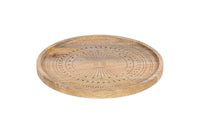 Nkuku Namuna hand-etched mango wood tray on white background