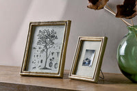 Pambani antique brass frames standing on a wooden sideboard