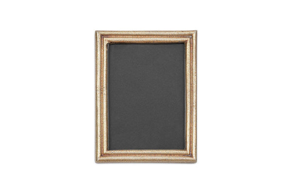 Nkuku Pambani 5 x 7 inch antique brass photo frame on white background
