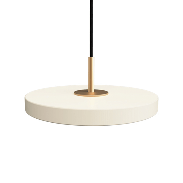 UMAGE Asteria Micro pendant in pearl white with brass top on white background