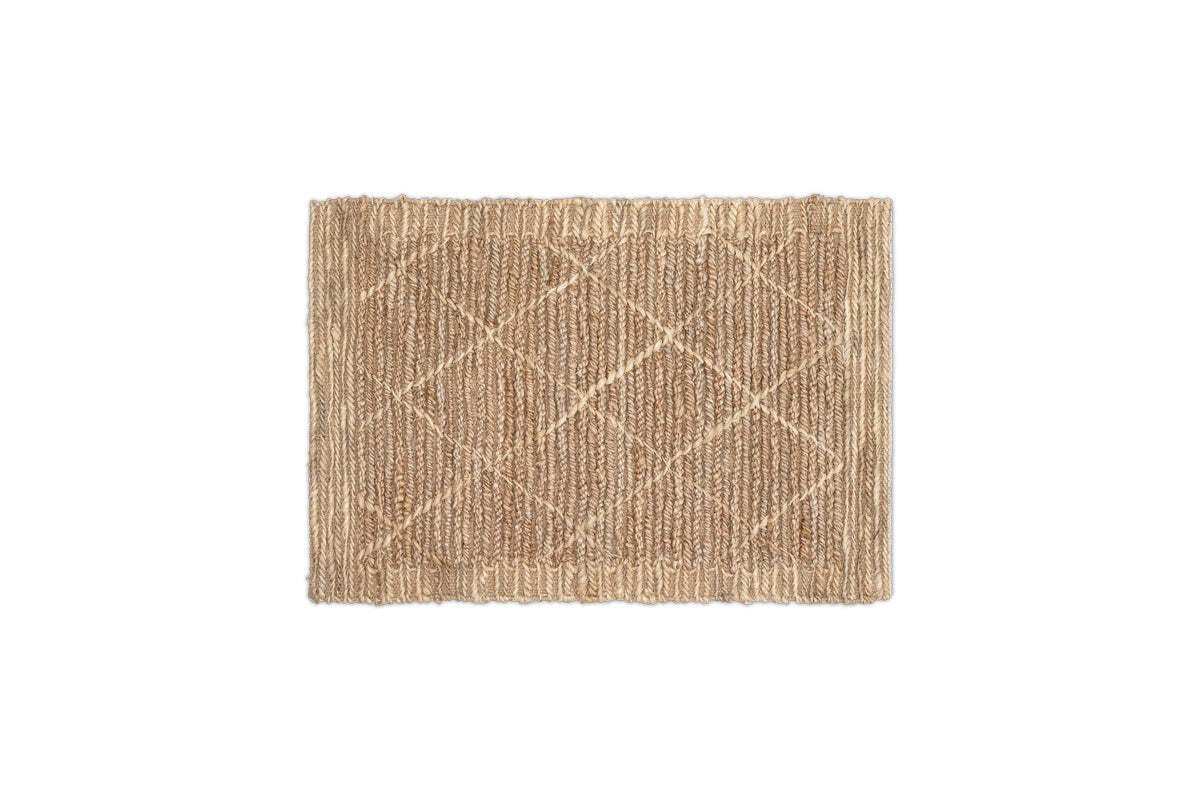Nkuku Vandi natural jute doormat, 60 x 90cm, flat on white background