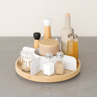 Umbra Bellwood lazy susan styled in a pantry with the wider Bellwood collection